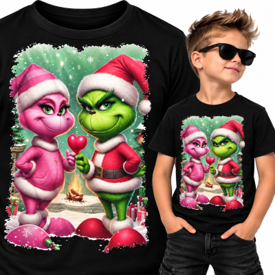 KOSZULKA DZIECIĘCA ŚWIĄTECZNA GRINCH LOVE 2